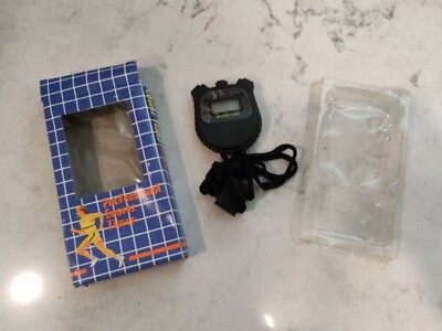 Retro Professional Quartz Timer Stopwatch Sports Lanyard Black Track Runner