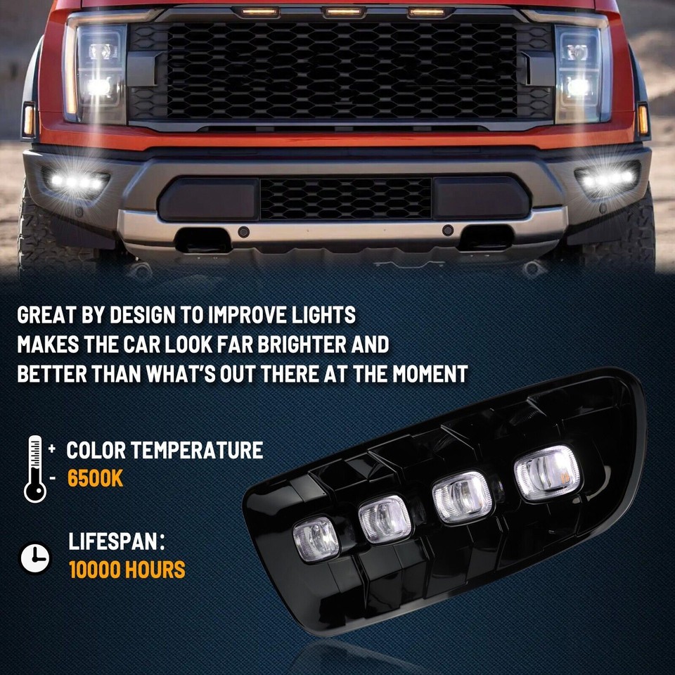 LED DRL Daytime Running Light Fog Signal Lamps For Ford F-150 Raptor ...