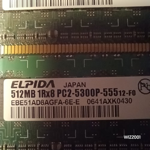 Lot 8x SAMSUNG (4) 1GB & ELPIDA (4) 512MB PC2-5300P Memory ECC RAM SERVER IBM HP - Picture 6 of 19