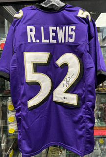 Ray Lewis Autographed Baltimore Ravens Custom Jersey NFL HOF BAS