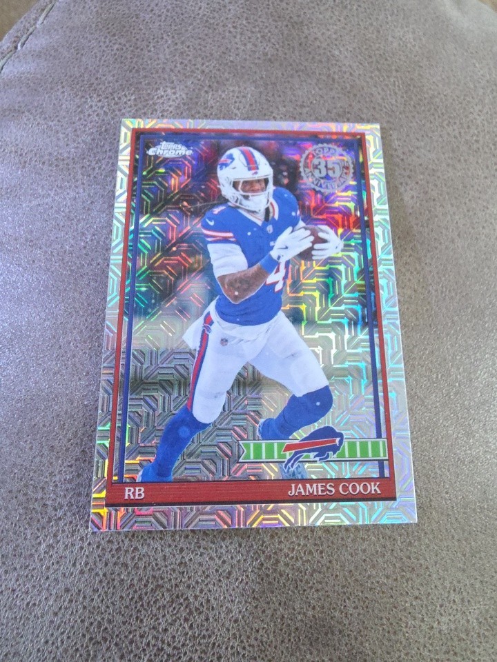 2026 Topps Flagship #91TC-12 James Cook 35th Anniversary Mojo Refractor Bills