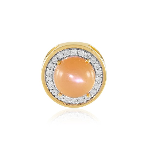 Cavill Pfirsich Mondstein AnhäNger 4,5Ct 925 Sterling Silber Goldplattiert-image