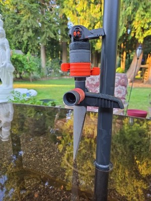 GARDENA Turbo Drive Sprinkler on Spike Quick Connector Silent 20-360° 36849
