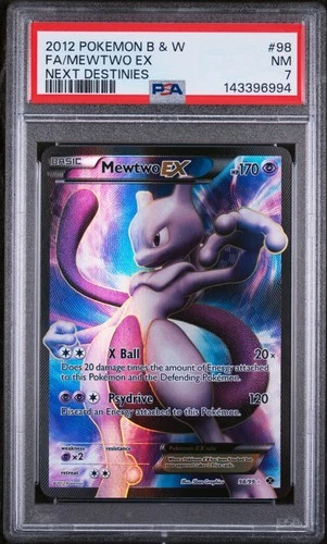 Mewtwo EX 98: Next Destinies PSA 7 NM