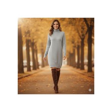 Zara Sweater Dress Turtleneck tunic - Heather Gray - Size Small