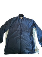 Vintage 90s Y2K Nike Embroidered Swoosh Jacket Fleece Lined Nylon Zip Up Sz XL