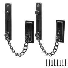 Bonsicoky 2 Pack Door Chain Lock with Spring, Stainless Steel Security Black