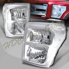 For 2011-2016 Ford F250f350f450 Super Duty Chrome Headlights Wclear Reflector