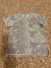 Tea Collection Short Sleeve Sweatshirt 6 Gray Floral Print Kangaroo Pocket