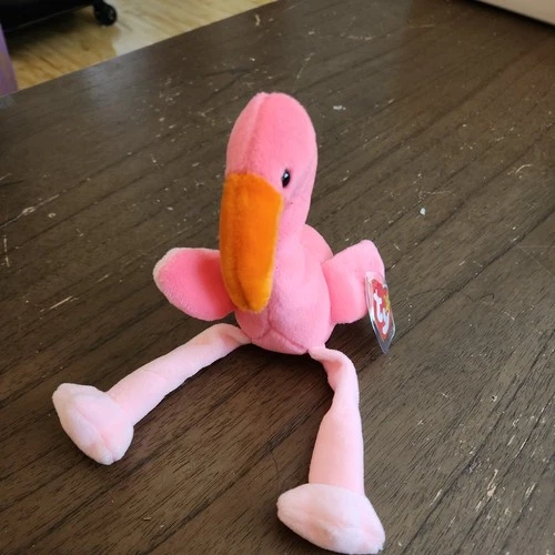 VINTAGE Ty Beanie Babies Pinky the Flamingo Plush Feb 13 1995 NEW WITH TAGS