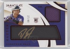 2020 Panini Immaculate Clutch Rookies Relics 27/49 Yonathan Daza Auto 02od