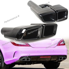 Schwarze Y eckige Auspuffblenden Endrohre f&uuml;r Mercedes-Benz CLS C218 S W221 W222