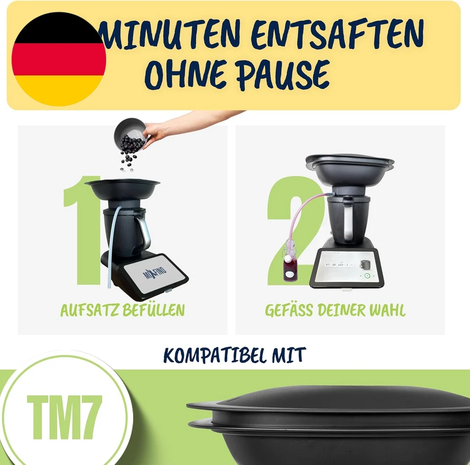 Dampfentsafter Für Thermomix TM7 | Exklusives Entsafter Zubehör Für Große Mengen - Bild 4 von 4