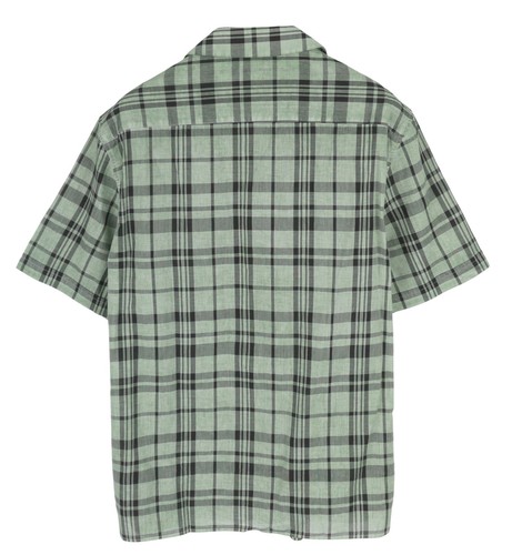 ANTONY MORATO Straight Fit Men Shirt XL Green Plaid Notch Button-Up Short Sleeve - Picture 2 of 10