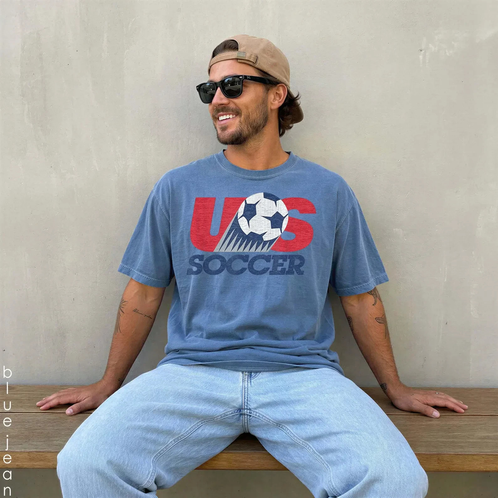 USA Soccer Retro Shirt, USA Soccer World Vintage Comfort Colors Shirt