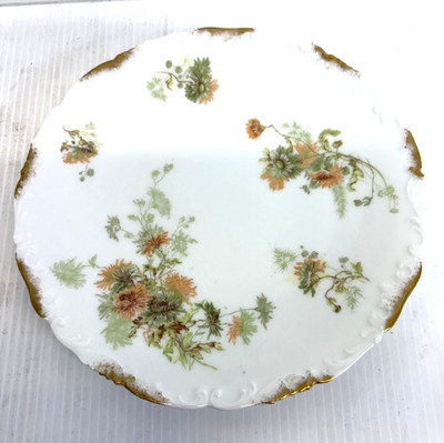 T&V  Limoges France Hand Painted Plate Gold Rim  Countess  8.5'' France 8 PCS