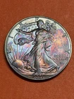 2021 AMERICAN SILVER EAGLE W/BEAUTIFUL RAINBOW TONING TYPE 2 TONER