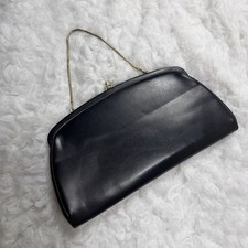 Vintage 1960  s Evening Bag Clutch Purse Blue Tuck-away Gold Chain Rope Formal