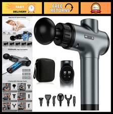 Deep Tissue Massage Gun, Handheld Percussion Muscle Massager, 30 Speeds, 6 Heads
