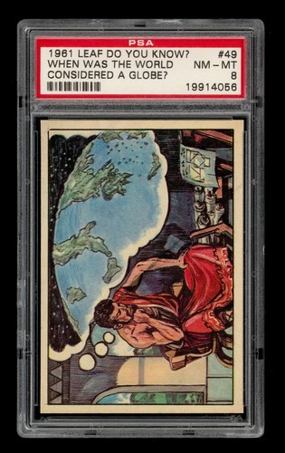 1961 Leaf Do You Know? Set-Break # 49 When Was The World PSA 8