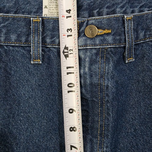 Carhartt Jeans Mens 44 x 24 Blue Denim Work B17-DST Workwear Pants USA - Picture 9 of 11