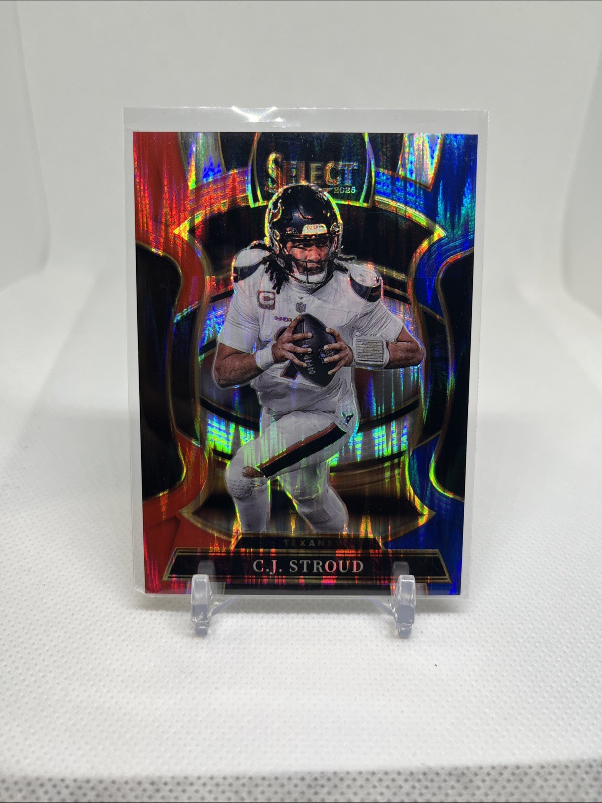 2025 Panini Select - Concourse C.J. Stroud #34 Red & Blue Shock Prizm