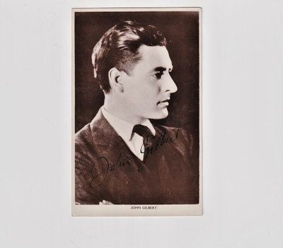JOHN GILBERT (  1936) Autogramm Original Signiert AK ca. 14 x 8,5 cm Stummfilm