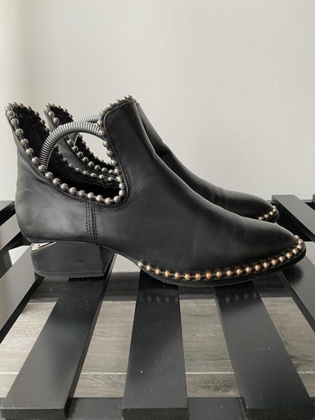 Women Alexander Wang Boots Black Leather 38.5 #4U00