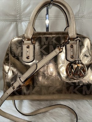Michael Kors Bag Metallic Rose Gold Bag Crossbody Mirror Bowling - Main Image
