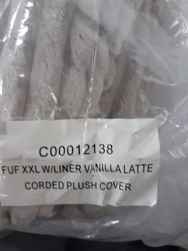 Cubierta Big Joe Fuf XXL Vainilla Latte con cable de felpa cubierta de silla de repuesto Foto 3 de 4