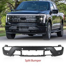 Black Steel Front Bumper Face Bar For 2021-2023 Ford F-150 Wsenser Holes Black Steel Front Bumper Face Bar For 2021-2023 Ford F-150 Wsenser Holes