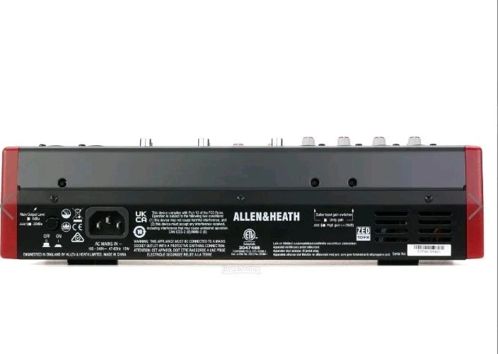 Allen & Heath ZED-10FX 10-channel Mixer W/ USB Audio Interface and Effects MINT - Image 3 of 3