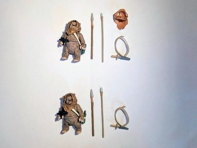 2x Star Wars Flitchee Ewok Hasbro Movie Heroes Figur unvollständig gebraucht