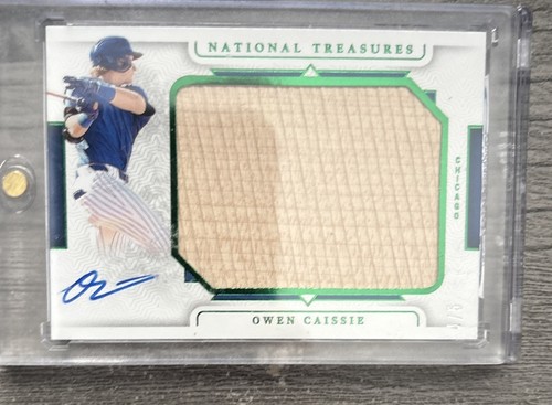2024 NATIONAL TREASURES OWEN CAISSIE PROSPECT BAT RELIC AUTO  JLS-OC  10 4/5!!!
