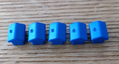 5x Monopoly Original Ersatzteil Spielfiguren 5 blaues Haus