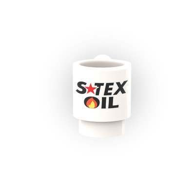 ''S-Tex Oil'' - Drink Cup  - Custom Printed -  Minifig Sacle - Brick City AFOL