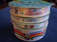 Lot of Vintage Peanuts Offray ribbon - Charlie Brown, Snoopy