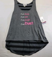 Motionwear high-low Tank "I am strong I am bold I am graceful I am DANCE" SZ XLA