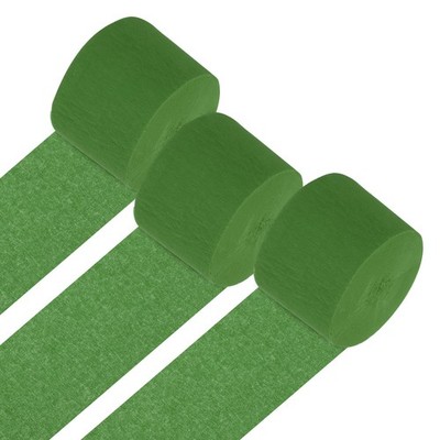 3Roll 1.8''x82FT Crepe Paper Streamers Decorations Moss Green