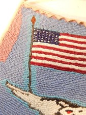 ANTIQUE / VINTAGE COEUR D'ALENE INDIAN BEADED PATRIOTIC PICTORIAL USA POUCH -