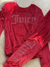 Juicy Couture Velour Red Pajama Lounge Set Size Small