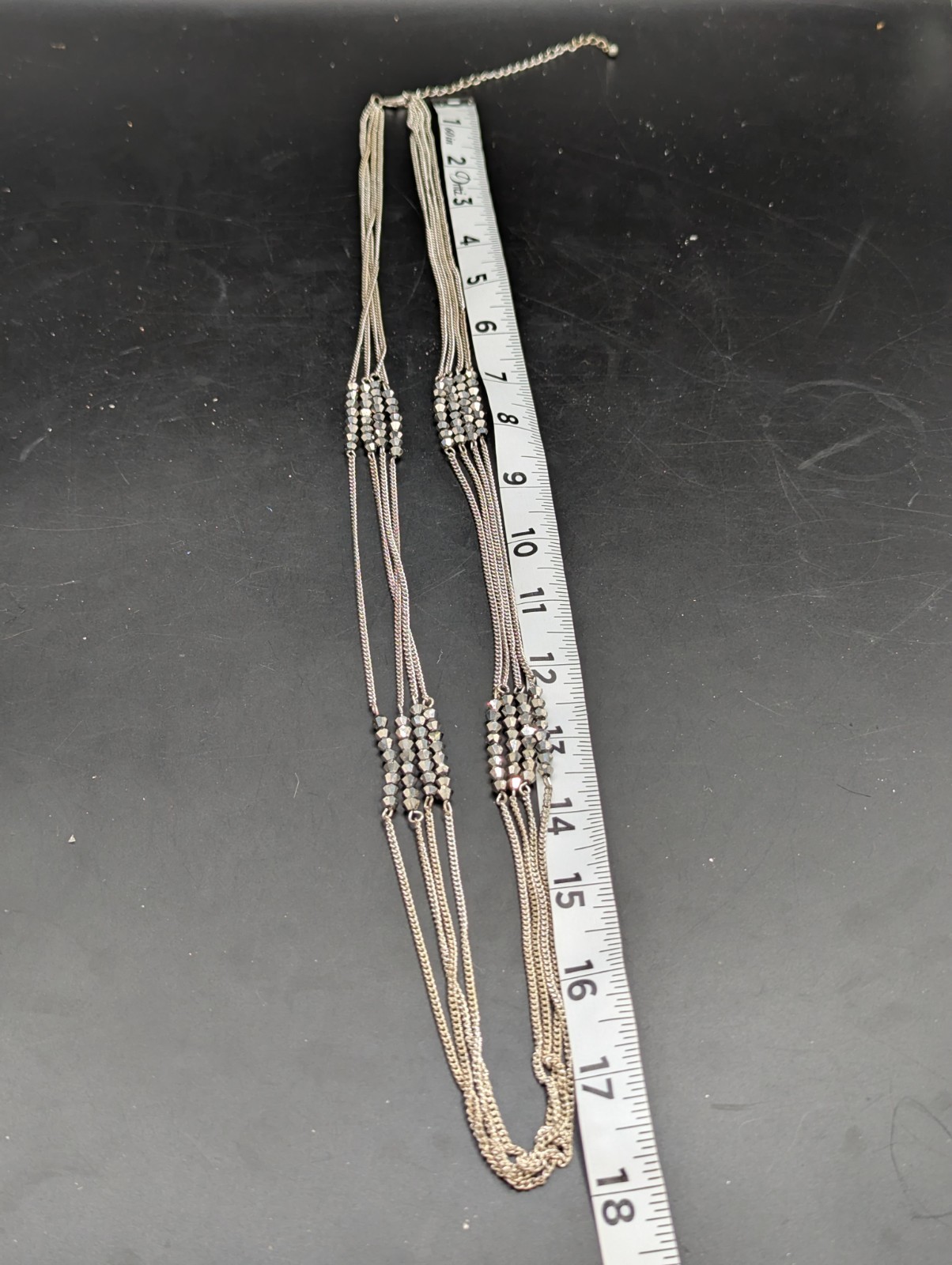 Multi Strand Silver Tone Layered Statement Neckla… - image 6