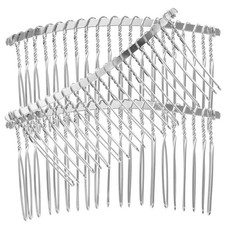 3Pcs Metal Wire Hair Clip Combs 20-Teeth Hair Clip Combs for Bridal Veils UK