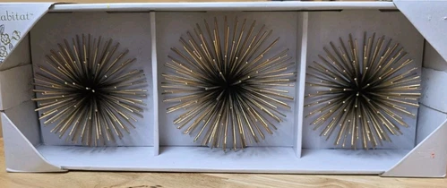 3 piezas Metal Erizo de Mar Starburst 3D Decoración de Pared Retro Diseño Moderno Dorado Atómico - Imagen 1 de 7