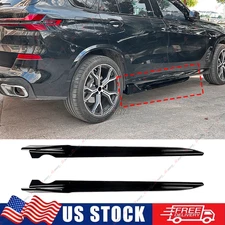 Fits 19-26 BMW G05 X5 M Sport PP Left Right Side Skirt Extensions - Gloss Black