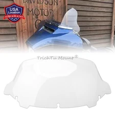 For Harley 2014-25 Touring Street Glide Wave Windshield Windscreen 10.5" Clear