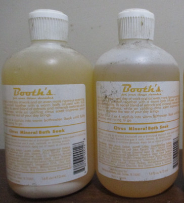 Lot of 2 Booth's citrus mineral bath soak 16 oz body wash shower gel