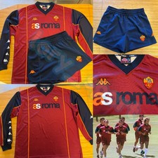 Maglia Shirt Trikot Camiseta + shorts kappa AS Roma 2000/01 Totti Training