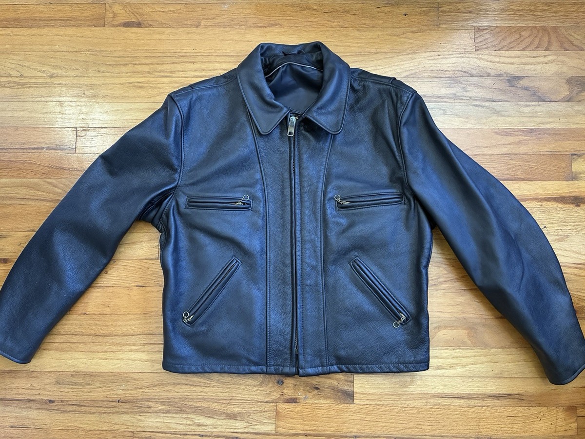 希少 Vintage Blue leather Jacket スタジャン Vintage Schott NYC Leather Jacket Motorcycle 680 USA Biker
