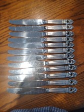 (12) Royal Danish Sterling Silver Handle Knives & (1) Sterling Cake Server